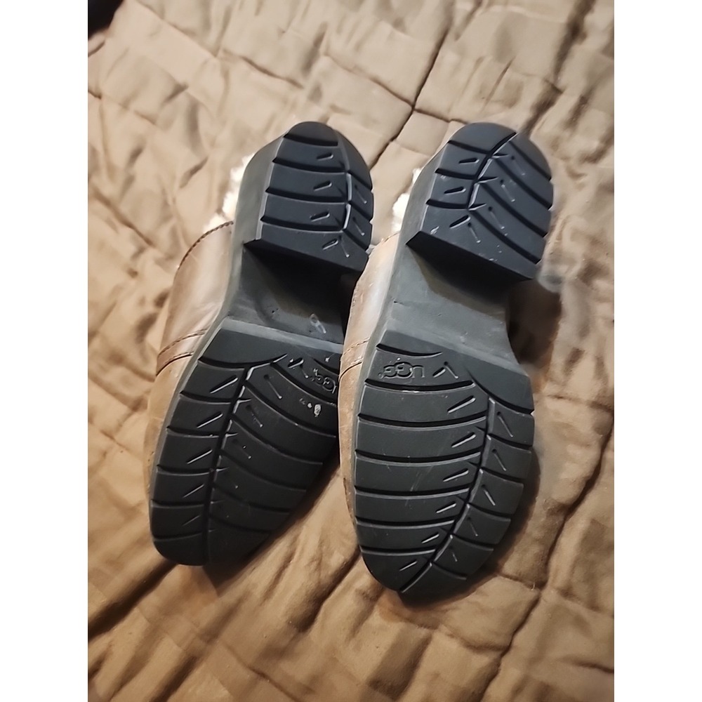 UGG Brown Leather Slippers- size 8 - Picture 6 of 7